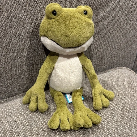 Jellycat Green and White Plush Frog Toy - Picture 1 of 14